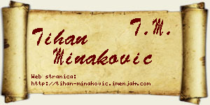 Tihan Minaković vizit kartica